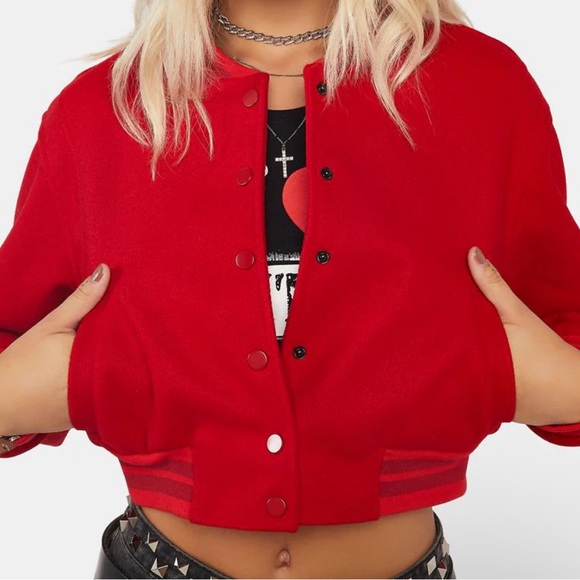 Azalea Wang Felt Bomber Jacket - Picture 2 of 6